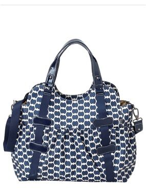 OiOi Australia Navy and White Patterned Tote Diaper Bag